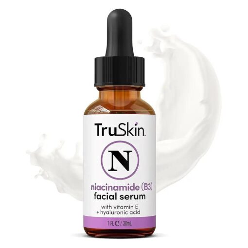 TruSkin ( B3 ) Niacinamide Serum for Face - Soothe Blemishes, Pore Reducer, Redness, Calm Skin & Even Skin Tone - Hydrating Niacinamide Plus Hyaluronic Acid, Vitamin E, Aloe Vera & Avocado Oil - 1 fl oz