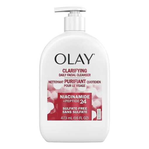 Olay Niacinamide + Peptide 24 Face Wash, Clarifying, Sulfate-Free, 16 oz