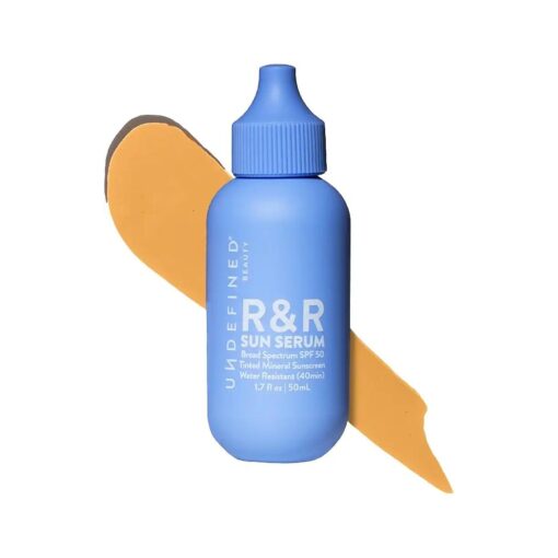 Beauty R & R Sun Serum Tinted Mineral Broad Spectrum Sunscreen SPF 50 PA++++ infused with Niacinamide, Tremella, Raspberry Seed, 1.7oz