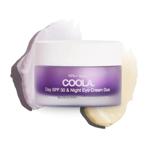 COOLA Organic Day and Night Eye Cream Face Moisturizer with SPF 30, Dermatologist Tested Face Sunscreen with Plant-Derived BlueScreen Digital De-Stress Technology, 0.8 Fl Oz