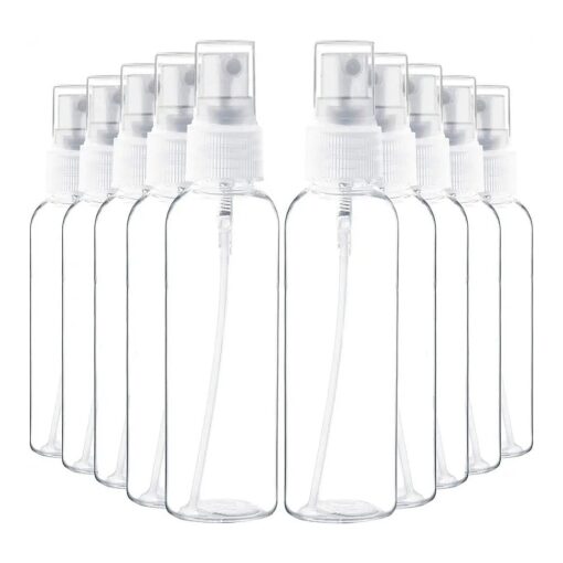 Youngever 10 Pack Plastic Spray Bottles 4 Ounce, Refillable Plastic Spray Bottles with Lids, Clear Empty Fine Mist Plastic Mini Travel Bottles