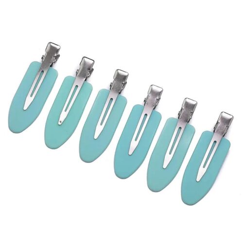 No Crease Hair Clips by A & D Innovation-Set of 6 Rubber No Bend Hair clips used by Professionals & Celebrity Stylists-Perfect for Makeup Application, Styling & Sectioning, will Not Crease or Dent Hair .