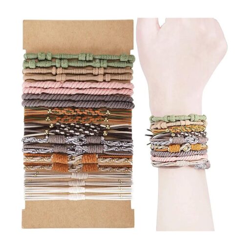 Boho Bracelet Hair Ties for Women 20 Pieces Elastic Hair Ties for Thick Hair 5 Styles of Dual-Use Bracelets and Hair Tie No Damage Hair Accessories for Girls