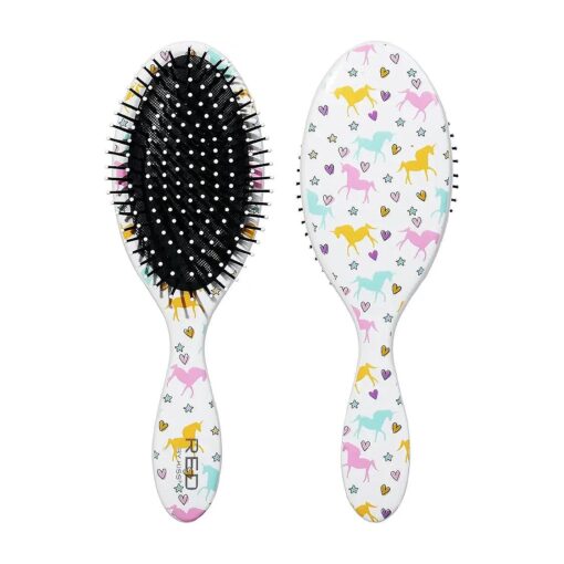 Red by Kiss Detangling Hair Brush Glides Through Tangles With Ease For All Hair Types Kids Friendly Size Hair Detangler Wet or Dry Hair ( Unicorn )