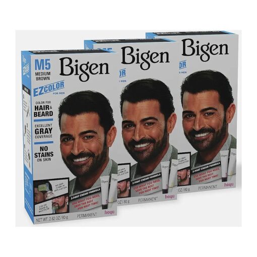 M5 Bigen EZ Color for Men Medium Brown - 3 Pack