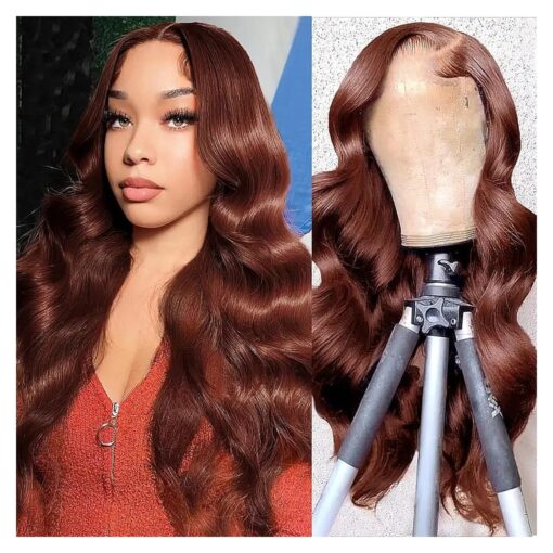 Ginger Orange Lace Front Wigs Human Hair 13x4 HD Lace Front Wigs Human Hair Wig Body Wave Lace Front Wigs Human Hair Pre Plucked For Women 180 % Density 20 Inch