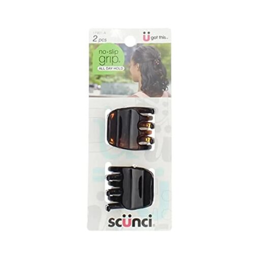 Scunci No-slip Grip Chunky Jaw Clips, 3.5 Cm, ( Pack of 2 )