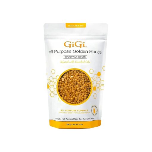 GiGi Hard Wax Beads, Golden Honee All Purpose Hair Removal Wax, no strip needed, 14 oz