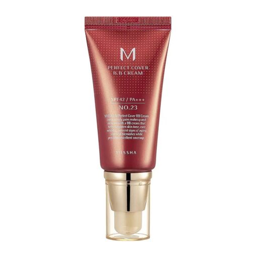 MISSHA M Perfect BB Cream No.23 Natural Beige for Light with Neutral Skin Tone SPF 42 PA +++ 1.69 Fl Oz - Tinted Moisturizer for face with SPF