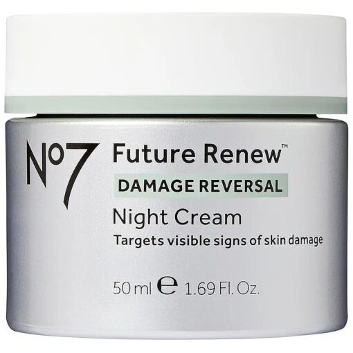 No7 Future Renew Damage Reversal Night Cream - Hydrating Face Moisturizer & Firming Cream to Reverse Visible Signs of Skin Damage - Dermatologist Approved and Suitable for Sensitive Skin ( 1.69 Fl Oz )