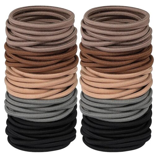 Multy-Colored Hair Ties for Thick Hair, 120 PCS Large Hair Elastics, No Damage Ponytail Holders for Women, Men and Girls