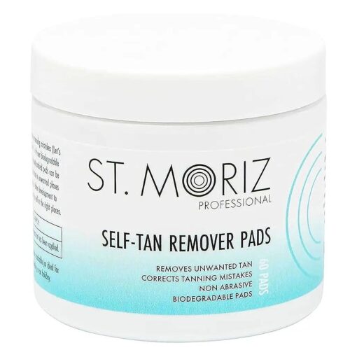 St Moriz Professional Self Tan Remover Pads - Removes Self Tanner Instantly - Fix Tanning Mistakes - Rapid Self Tan Eraser - Gentle on Skin - Dermatologically Tested - Vegan - 60 Pads