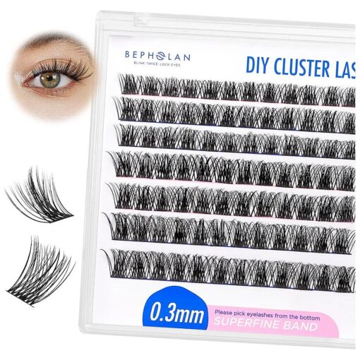 Lash Clusters DIY Eyelash Extensions Bepholan Clusters Lashes C Curl Individual Lashes Eyelash Clusters DIY at Home C10B-84B