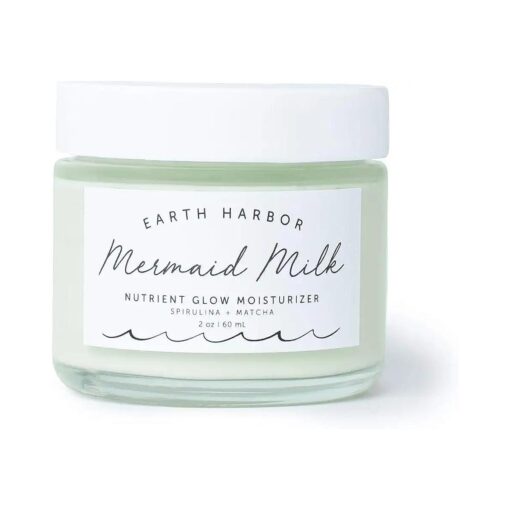 Earth Harbor | MERMAID MILK Nutrient Glow Moisturizer | Lightweight Botanical Hydration | Matcha and Spirulina | 100 % Non-GMO + Plant-Based