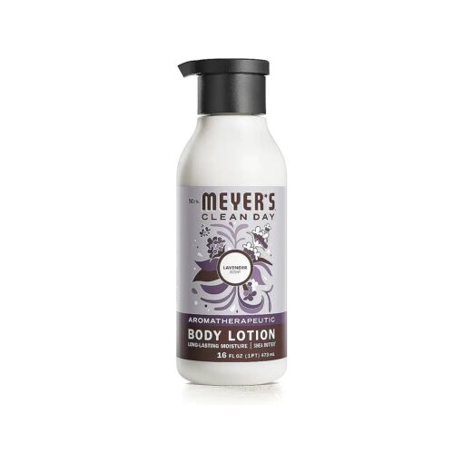 MRS. MEYER 'S CLEAN DAY Body Lotion, Long-Lasting, Non-Greasy Moisturizer, Cruelty Free Formula, Lavender Scent, 15.5 oz