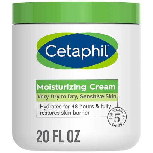 Cetaphil Face & Body Moisturizer, Hydrating Moisturizing Cream for Dry to Very Dry, Sensitive Skin, NEW 20 oz, Fragrance Free, Non-Comedogenic, Non-Greasy ( Packaging May Vary )