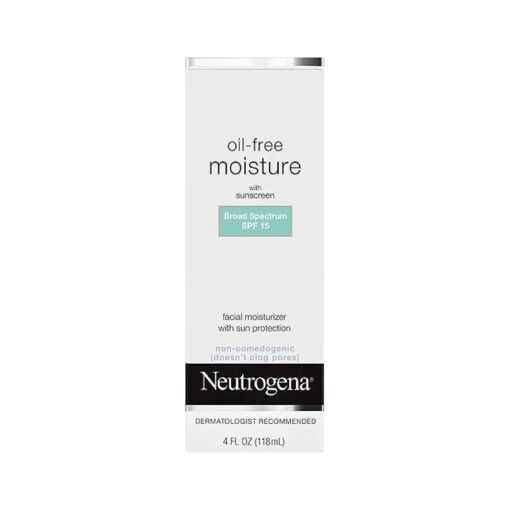 Neutrogena Oil Free Daily Long Lasting Facial Moisturizer & Neck Cream - Non Greasy, Oil Free Moisturizer Wo n't Clog Pores - SPF 15 Sunscreen & Glycerin, 4 fl, oz ( Pack of 2 )