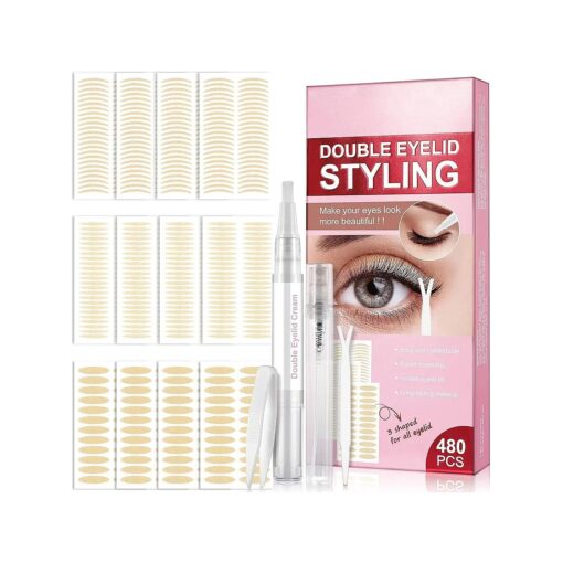 SEGMINISMART Medical Grade Instant Eyelid Tape, 480 Pcs Invisible Eyelid Lifter Strips Suitable for Eyes Makeup, Double Eyelid Tape for Heavy, Hooded, Droopy Lids, Achieve a More Youthful Appearance