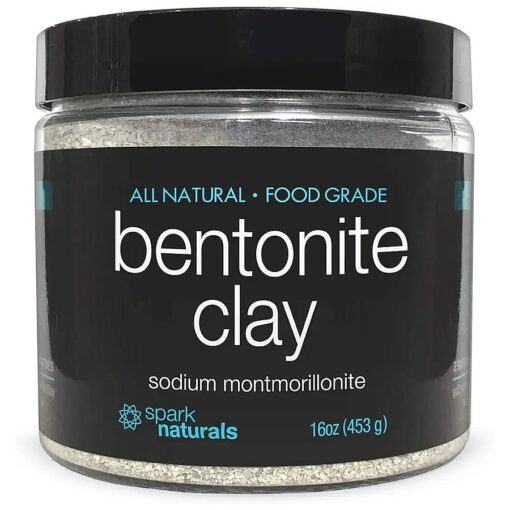 Spark Naturals Sodium Bentonite Clay 1 LB - 100 % Organic and Food Grade Detoxifying Clay - All-Natural Face Cleanser and Armpit Detox | Bentonite Clay, Indian Healing Clay