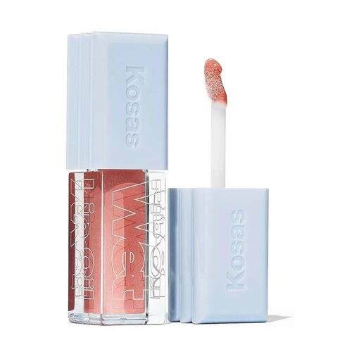 Kosas Wet Lip Oil Gloss - Hydrating Lip Plumping Treatment with Hyaluronic Acid & Peptides, Non-Sticky Finish ( Unhooked )