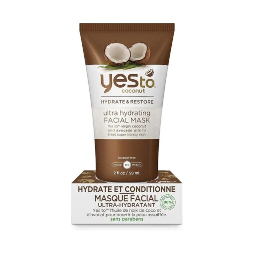 Yes To Coconut Ultra Hydrating Facial Mask, Brown, 2 Fluid Ounce