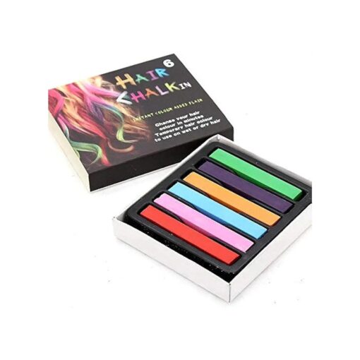 6 Colors Temporary Hair Chalk Washable Colors, Hair Chalk Set, Pastel Hair Dye - Non Toxic Hair Color For Birthday Party, Christmas ( Pack of 1 )