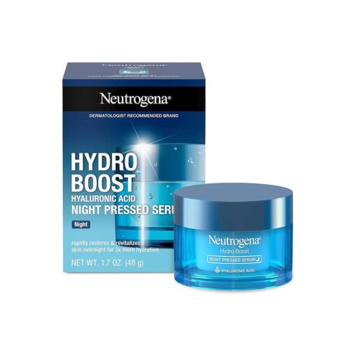 Neutrogena Hydro Boost Night Moisturizer for Face, Hyaluronic Acid Facial Serum for Dry Skin, Oil-Free and Non-Comedogenic, 1.7 oz