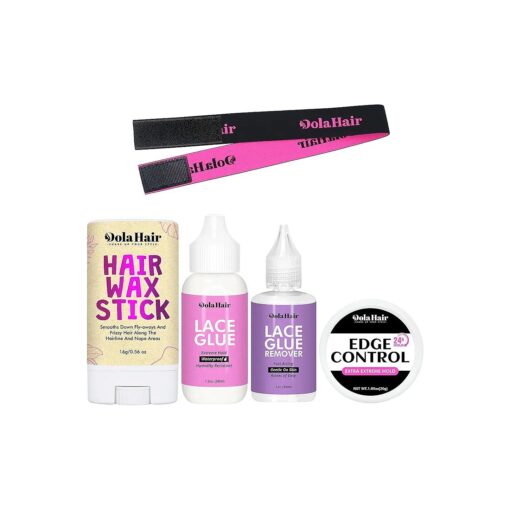 Dolahair Lace Wig Glue Kit Lace Front Glue Kit for Wigs Waterproof Wig Glue Strong Hold Wig Glue Kit Wig Install Kit Wig Installation Kit Lace Front Kit Hair Replacement Adhesive Invisible Bonding