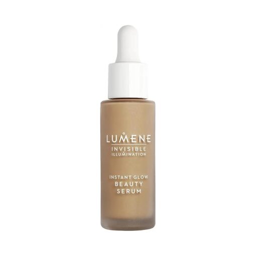 Lumene Invisible Illumination Instant Beauty Glow Serum - Sheer-Coverage Face Makeup + Brightening Serum - Infused with Nordic Algae and Vitamin E for Instant Radiance - Universal Tan ( 30ml )