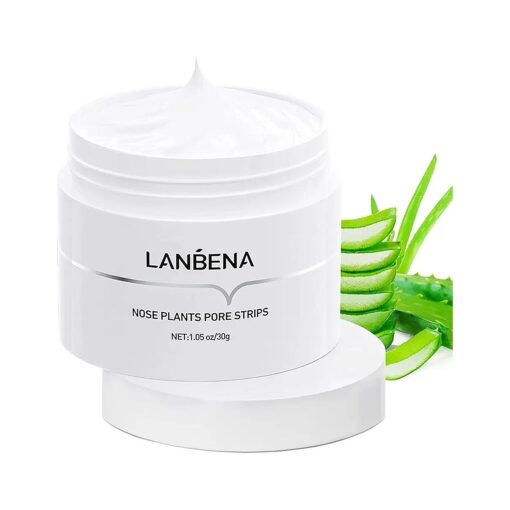 LANBENA Nose Plants Pore Strips, Blackhead Remover Mask & 60Pcs Nose Strips Deep Cleansing Peel off Mask Black Heads Remover from Face ( 1.05 Ounce )