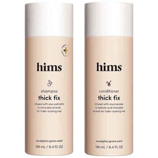 hims Thick Fix Shampoo and Conditioner Set for Men- Thickening, Moisturizing, Reduces Shedding- Color Safe Hair Loss Shampoo and Conditioner- 2 pack, 6.4oz