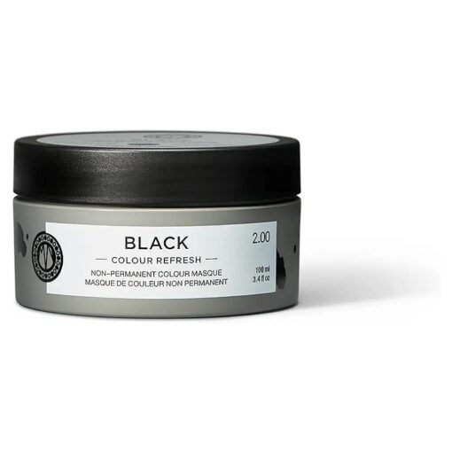 Maria Nila Colour Refresh, Black 3.4 Fl Oz, Black Hair Mask, Semi-Permanent Pigments, 100 % Vegan & Sulfate/Paraben free