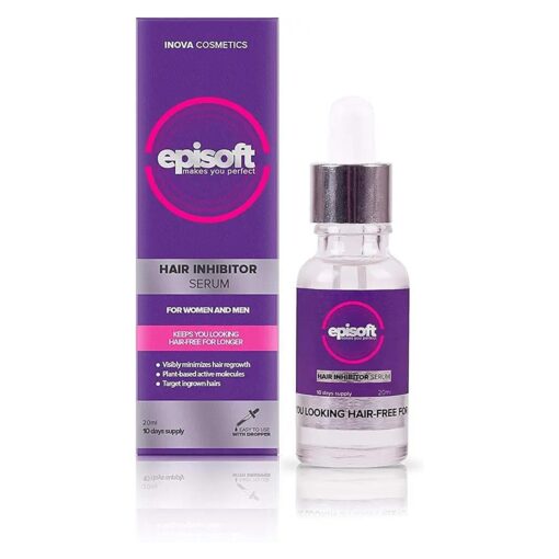 Episoft Hair Inhibitor by Bubbly, Hair Remover for Women and Men, Nourishing and Alcohol-Free Formula for Smooth Skin and Beautiful Appearance, For All Skin Types