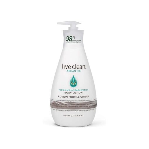 Live Clean Body Lotion, Replenishing Argan Oil, 17 Oz