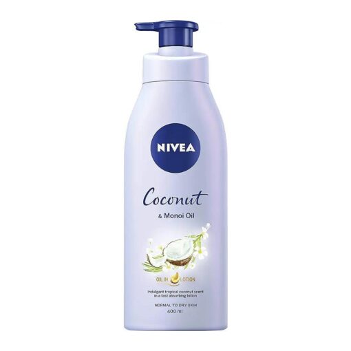 NIVEA Oil In Lotion Coconut & Monoi ( 400ml ), Replenishing Body Lotion with a tropical Coconut Scent & Powerful Monoi Oil, Moisturising Cream, NIVEA Body Lotion