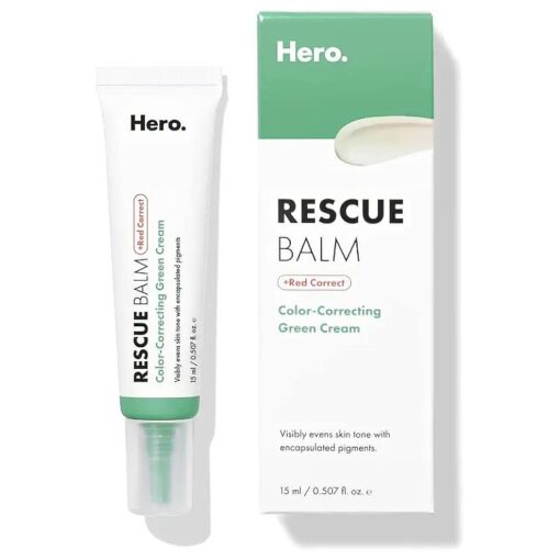 Hero Cosmetics Rescue Balm & Red Correct Post-Blemish Recovery Cream - Nourishing, Calming, Dermatologist Tested, Vegan ( 0.5 fl oz )