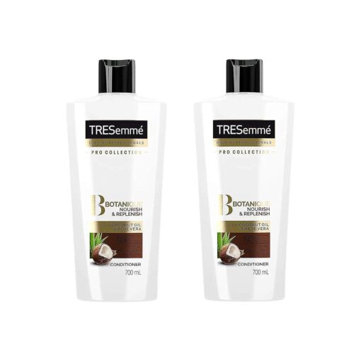 Tresemme Botanique Nourish + Replenish Conditioner, Coconut Oil and Aloe Vera - 24 Fl Oz / 700 mL x 2 Pack