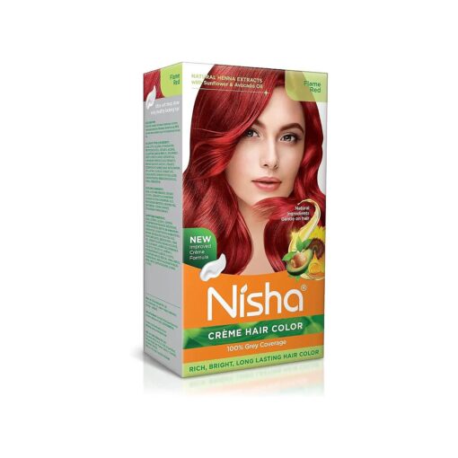 Nisha Cream Hair Color ( 150 ml/each ) Flame Red Pack of 1