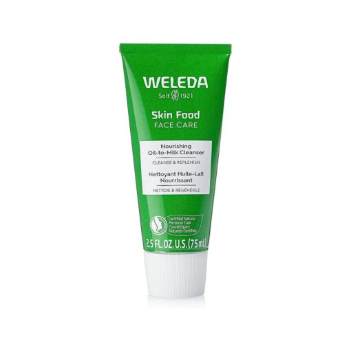 Weleda Skin Food Face Care Nourishing Oil-to-Milk Cleanser, 2.5 Fluid Ounce, Plant Rich Cleanser with Sunflower Seed Oil, Chamomile Extract and Pansy