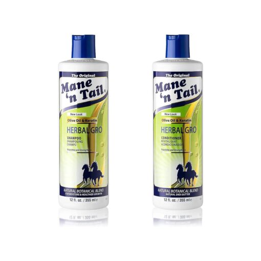 Mane 'n Tail : Herbal Gro Shampoo + Conditioner ( 12 oz Each ), Olive Oil Complex That Helps Strengthens & Nourishes Hair