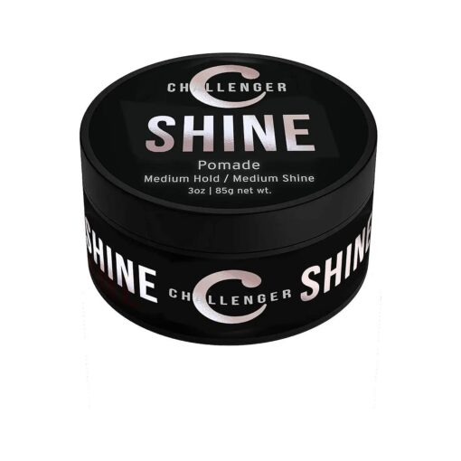 Challenger Men 's Shine Pomade, 3 Ounce | Medium Shine, Clean & Subtle Scent | Medium Hold, Best Styling Product | Travel Friendly, Easy Rinse, Water Based Hair Styling Product