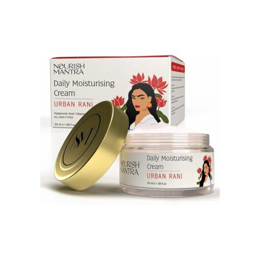 NOURISH MANTRA - Urban Rani Daily Moisturizing Cream | Face Cream Made With Hyaluronic Acid, Niacinamide & Sea Buckthorn | Moisturizer for All Skin Types | Hydrates & Nourishes Skin | 50 ml