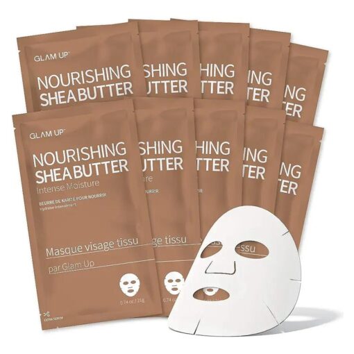 GLAM UP Sheet Mask Nourishing Shea Butter ( 10 Sheets ) - Intense Moisture