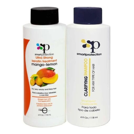 Mango-Lemon Ultra Strong Keratin Treatment with Clarifying Shampoo 4oz by Smart Protection