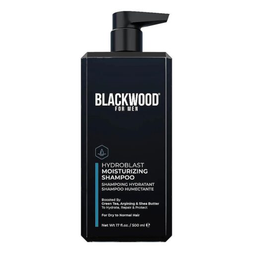 Blackwood For Men Hydroblast Moisturizing Shampoo - Men 's Vegan & Natural Shampoo for Coarse, Dry, & Curly Hair - Infused with Ginseng & Ginger - Sulfate Free, Paraben Free, & Cruelty Free ( 17 Oz )