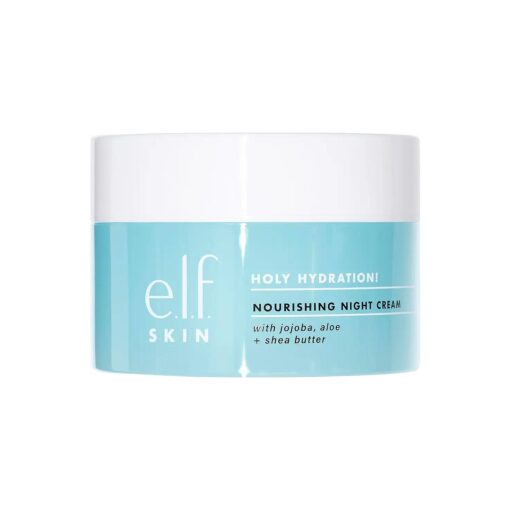 e.l.f, SKIN Holy Hydration ! Nourishing Night Cream, Ultra-Hydrating Moisturizer, Infused with Shea Butter, Soothes Skin, 1.76 Oz ( Packaging May Vary )