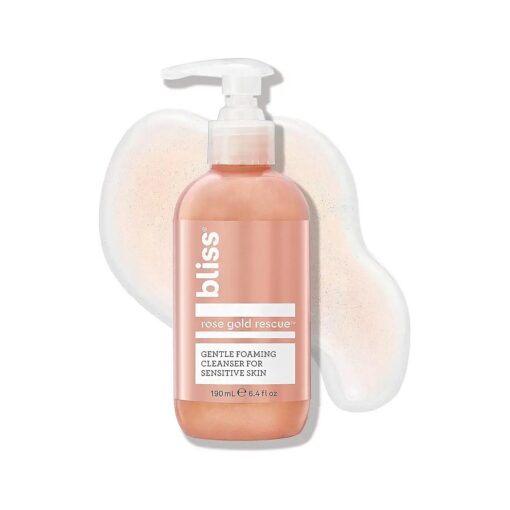 Bliss Rose Gold Rescue Foaming Face Wash - 6.4 Fl Oz - Cleanser for Sensitive Skin - Rose Water - Gently Removes Makeup - Non-Drying - Clean - Vegan & Cruelty-Free