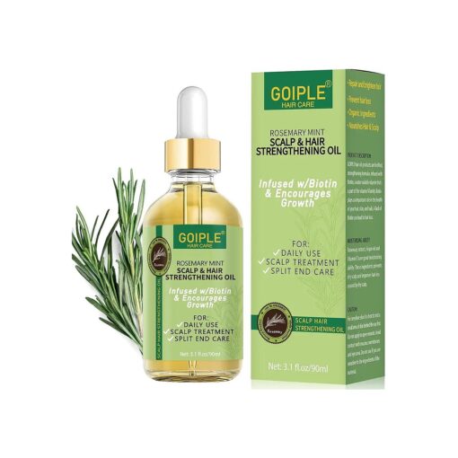 Organic Rosemary Oil For Hair Growth 3.1 FL OZ, Pure Natural Scalp Hair Growth Oil With Essential Oils, Rosemary Hair Oil Nourishing Treatment For Split Ends, Dry Scalp, Hair Growth