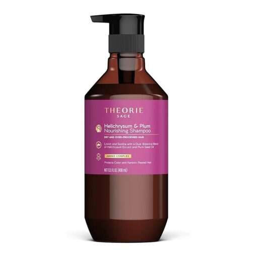 Theorie : Sage - Helichrysum & Plum - Nourishing Shampoo - For Dry & Over-Processed Hair - Protects Color & Keratin Treated Hair, 400ml ( Label Design May Vary )