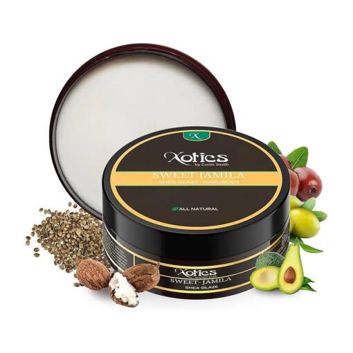 Xotics by Curtis Smith - Sweet Jamila Hair & Body Shea Glaze - 4 oz - Professionally Formulated Shea Butter & Essential Oil Fusion - Nourish, Protect & Support Healthy Hair and Skin